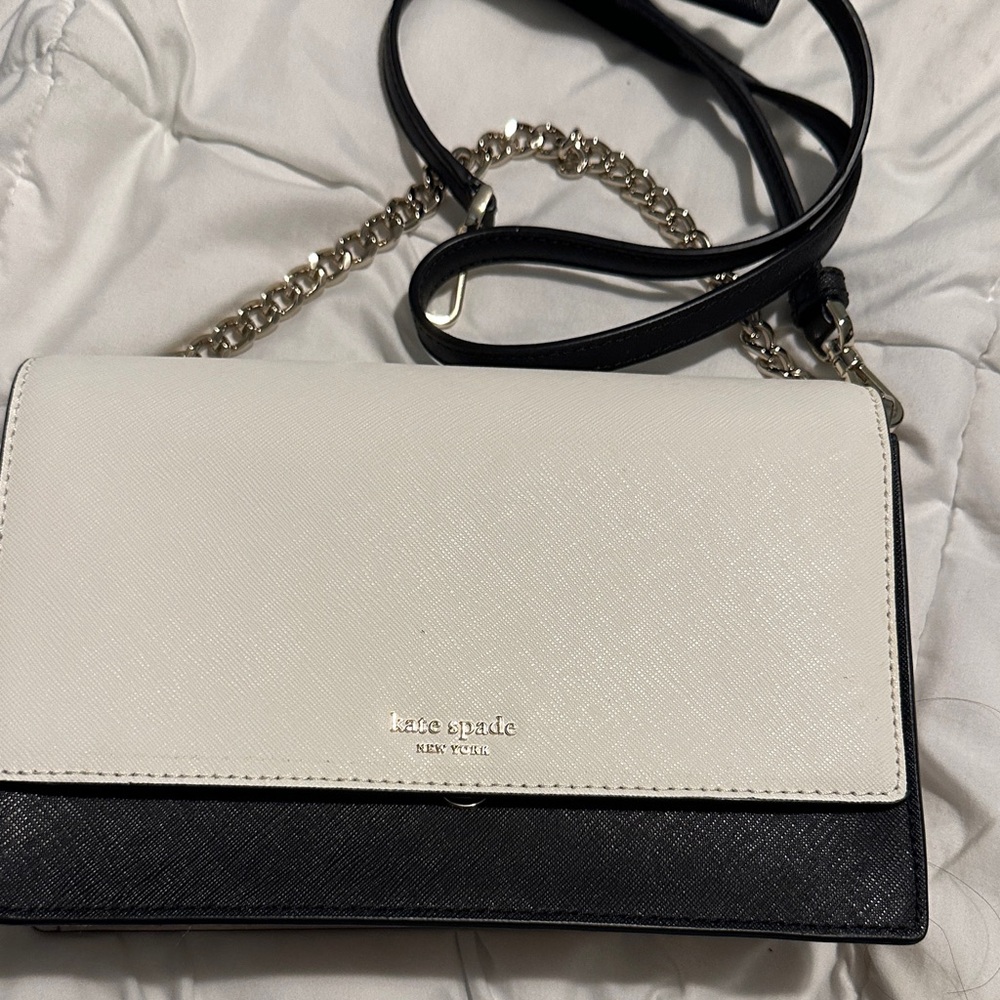 Kate Spade Elegant Black and White Crossbody Bag